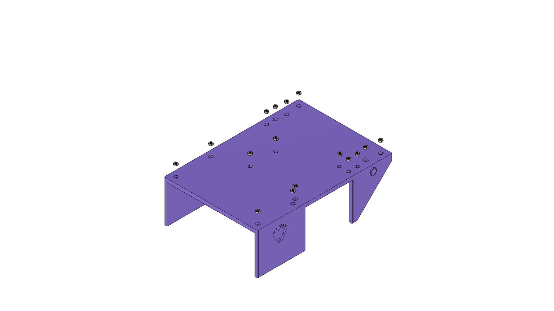 Auron assembly: Install the M3 nuts on the base plate.