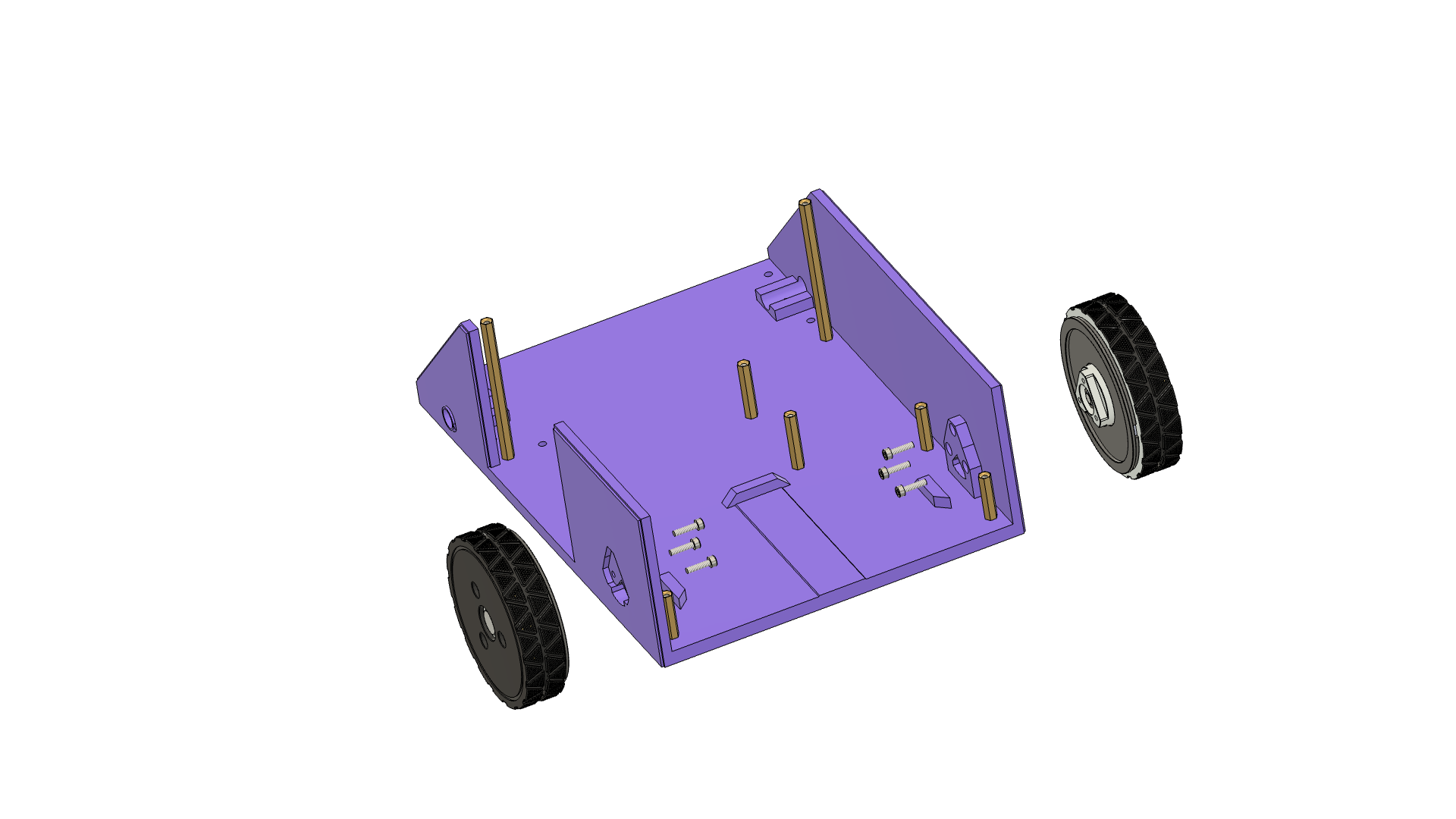 Auron assembly: Position the drive wheels beside the base.