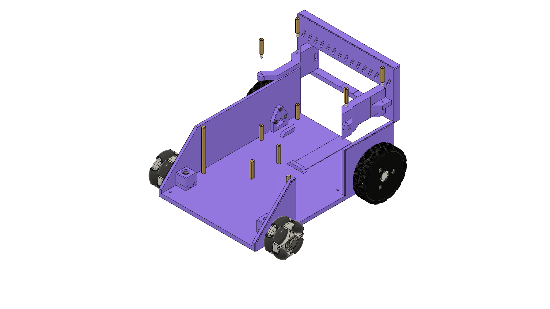Auron assembly: Align the back panel with the base and 20mm brass spacers.